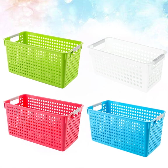 FOLOYORI 10Pcs Storage Basket Bins Square PP Multifunctional Organizer for Home Office