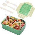 thumbnail image 1 of Fiambrera infantil con 3 compartimentos, Bento Box Adult 1400 ml Fiambrera para adultos y niños, Apta para microondas y lavavajillas Azul, 1 of 5