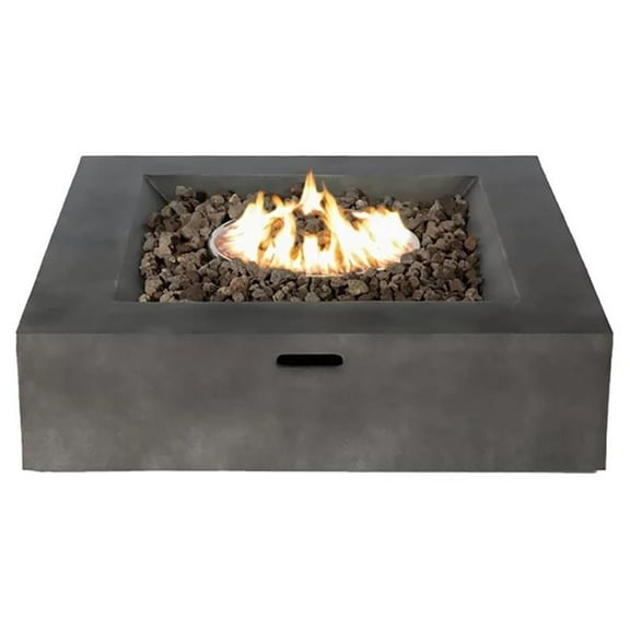 Living Source International Propane and Natural Gas Fire Pit Table in Charcoal