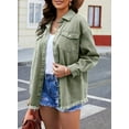 thumbnail image 6 of The Beauty North Denim Jacket Long Sleeve Pockets Denim Jean Jacket Casual Long Boyfriend Coats Women's Jean Button Down, 6 of 6