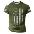 thumbnail image 3 of Tshirts Shirts for Men Usa 250Th Anniversary Short Sleeve Graphic Tees American Flag Print Round Neck Stretchy Shirts for Men Army Green L, 3 of 4