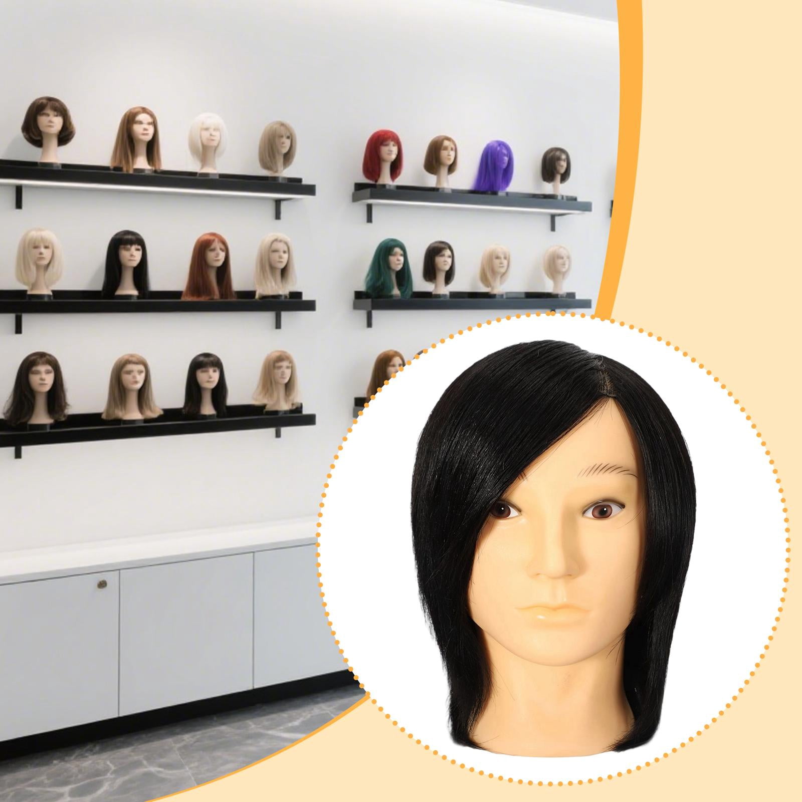 EHJRE Male Mannequin Head Cosmetology Mannequin Doll Hairstyling Gift Hairdresser Training Doll Training Head for Braiding Curling