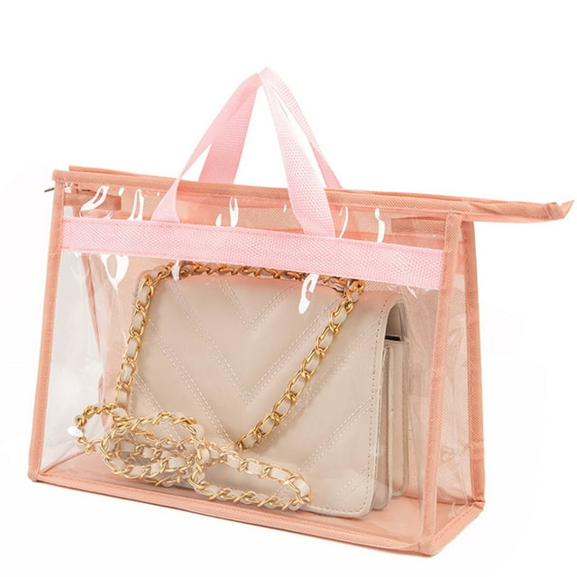 CAROOTU Protable Clear Women Purse Handbag Dust Cover Craft Storage Bag With Zipper for Dust Water Proof