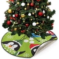 thumbnail image 5 of Coolnut Cute Christmas Penguin Christmas Tree Mats Waterproof Tree Skirt, Seasons Greetings Xmas Tree Stand Tray Mat Floor Protector Pad for Holiday Party Decoration, 28.3", 5 of 6