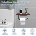 thumbnail image 5 of Dznils Wall Mount Stainless Steel Toilet Paper Holder with Wood Shelf, 7.8" x 4.7"x 4.7", Brown, 5 of 11