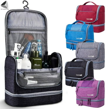 PULLIMORE Large Hanging Toiletry Bag for Women and Men, Travel Toiletry Bag Organizer for Toiletries, Cosmetics, Makeup Bag with Mesh (Black)