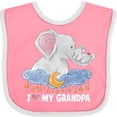 thumbnail image 3 of Inktastic I Love My Grandpa Cute Elephants with Moon and Stars Boys or Girls Baby Bib, 3 of 4