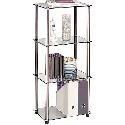Convenience Concepts Designs2Go 4-Shelf Glass Bookcase