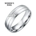 Couple's Matching Promise Ring, His or Hers Stainless Steel Comfort Fit