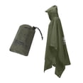 thumbnail image 4 of Poncho de lluvia con capucha Chaqueta de lluvia Impermeable Impermeable para exteriores Montar Deportes Verde oscuro, 4 of 9