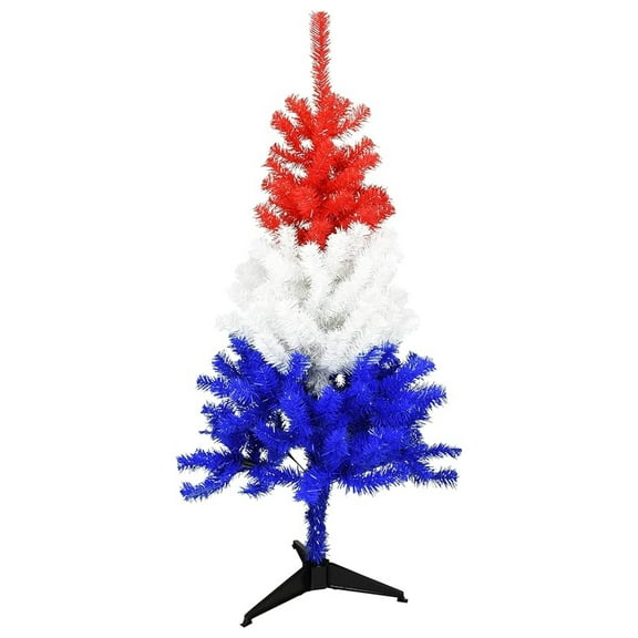 Red White and Blue Patriotic Christmas 4 Foot Tall Tree - Christmas in July Tree