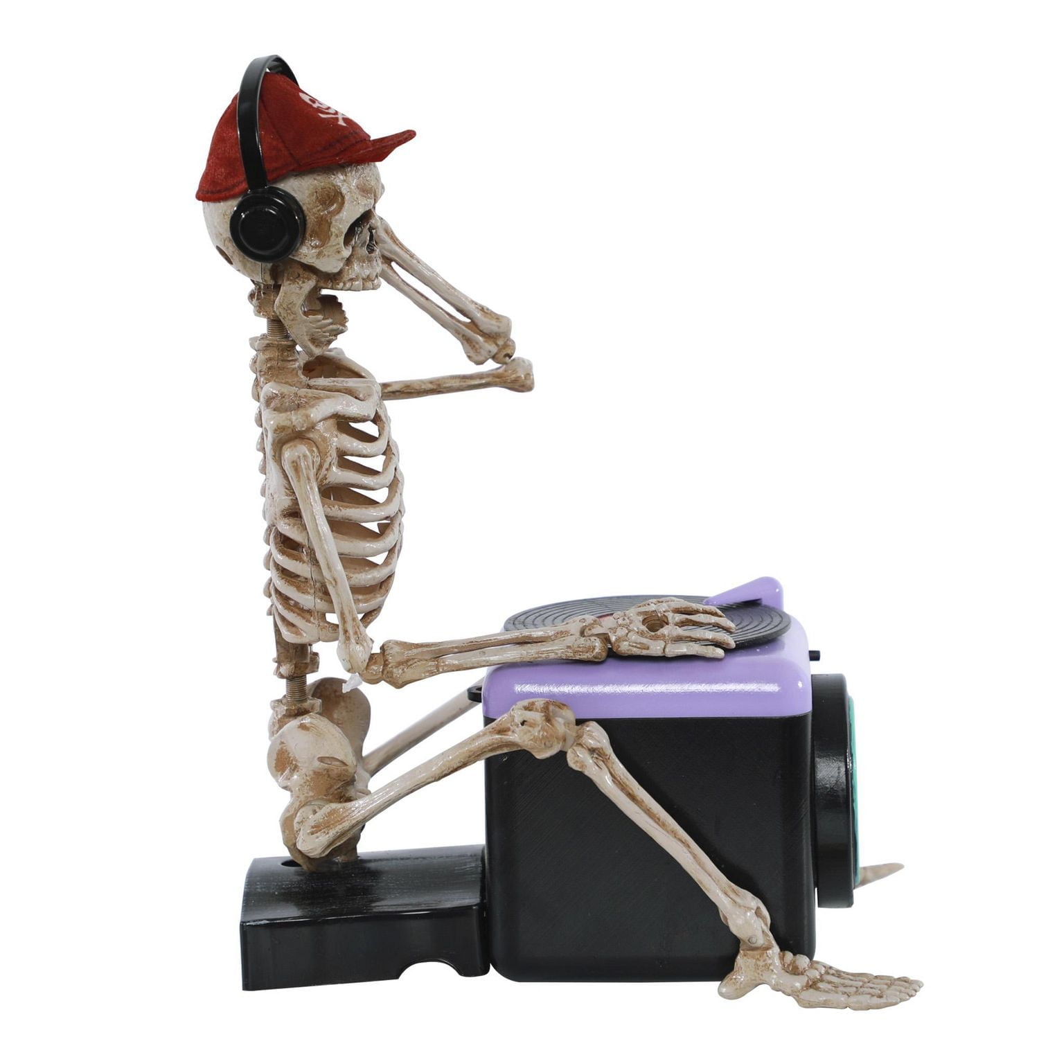 Way to Celebrate Halloween Indoor Décor Battery Operated Light-up DJ Skeleton with Sound