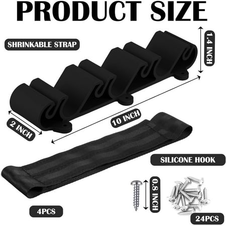 4 Pcs Vertical Mount Fishing Rod Holders for Boat Storage Pole Strap