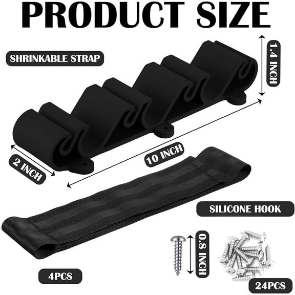 4 Pcs Vertical Mount Fishing Rod Holders for Boat Storage Pole Strap