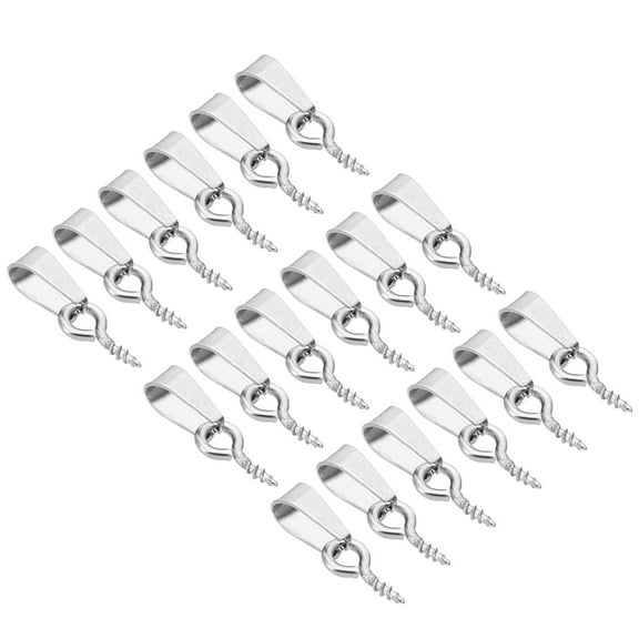 Uxcell 12 x 3 mm Screw Eye Pins Peg Bail, 20Pcs Stainless Steel Cup Eyelet Screw Eye Pins for Jewelry Making, Silver