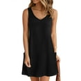thumbnail image 2 of Zeagoo Women's Casual Tshirt Dress with Pockets Summer Flowy Beach Dresses V Neck Women Sleeveless Tank Dress Short Mini Sundresses, 2 of 6