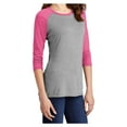 thumbnail image 4 of Yellow Rooster Women's Perfect Tri 3/4-Sleeve Female Raglan T-Shirt Fuchsia Frost/ Grey Frost XS, 4 of 6