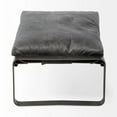 thumbnail image 3 of Mod Black Leather Metal Base Ottoman, 3 of 9