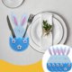 thumbnail image 1 of Fiudx Bolsas para Utensilios de Pascua, Diseño de Conejito, Bonita Decoración de Mesa, Soporte Multiusos para Tenedores, Cuchillos y Cucharas, Perfecto para Pascua, Fiestas o Reuniones Familiares, Ju, 1 of 6