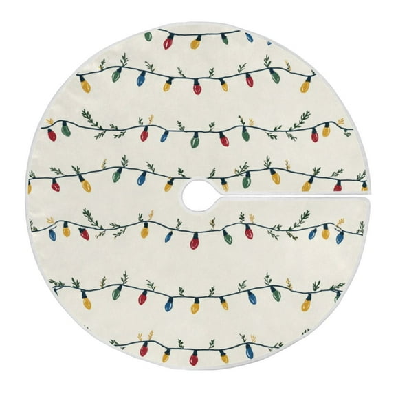 Christmas Tree Skirt 35.4 Inch Colorful Christmas Lights Pattern Tree Skirt Christmas Tree Mat Decor for Christmas Party Ornaments Decorations