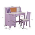 thumbnail image 2 of KidKraft Wooden Children's Study Desk with Chair, Lavender, for Ages 5+, 2 of 7