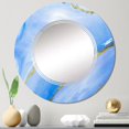 thumbnail image 2 of DESIGN ART Designart 'Blue With Gold Marble Liquid Art' Printed Modern Wall Mirror 32in.x32in., 2 of 5