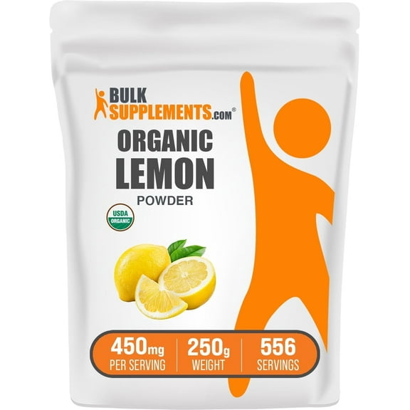 BulkSupplements Organic Lemon Powder - 450mg per Serving - 250 Grams (8.8 oz) - 556 Servings