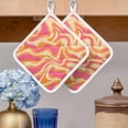 thumbnail image 2 of Pink Orange Pot Holders for Kitchen Heatproof Potholder, 5 Pack Art Abstract Modern Geometric Hot Pads Multipurpose Oven Pads Cloth Potholders Trivet for Cooking Baking, 2 of 8