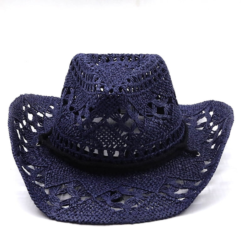 Straw Cowboy Hat with Shapeable Wide Brim for Sun Protection Fluffy Sense Coastal Cowgirl Hat Straw Cowboy Hat Western  main image 3