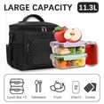 thumbnail image 2 of GYEUKHAM Insulated Reusable Lunch Bag Adult Large Lunch Box for Women and Men with Adjustable Shoulder Strap,Front Zipper Pocket and Dual Large Mesh Side Pockets,Dot, 2 of 8
