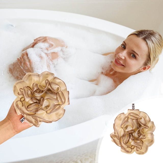 Liquidation & Promo, Scrubbing Bath Flower, Non Scattering Soft, Gentle Cleansing + Anti-Slip Base, Modern Bathroom Design, for Spa Use, Deep Clean Function, Natural Plant Extracts Akmoler
