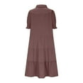 thumbnail image 4 of ZZwxWA Womens Summer Dresses Casual Cotton Linen Maxi Dress V Neck Flowy Swing Tiered Loose Beach Long Dresses Cocktail Party, 4 of 5