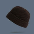 thumbnail image 2 of NMMUED Fisherman Beanies for Men Women Short Cuff Knit Beanie Winter Warm Hats Trawler Hat Stylish Watch Cap Brown, 2 of 2