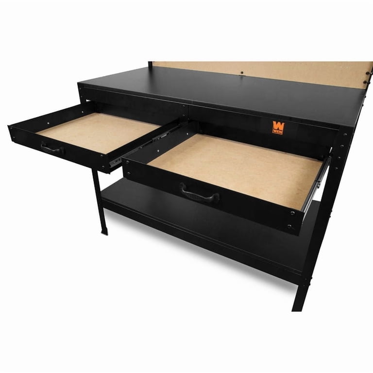WEN 48 inch Steel Workbench, Power Outlets, Light, 200lb Capacity