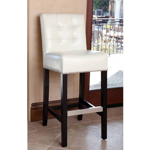 Devon & Claire Empire Bonded Leather Bar Stool, Ivory