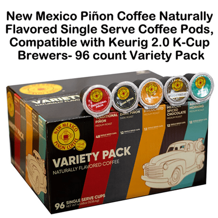 New Mexico Pinon Coffee Single Serve Coffee Pods, Compatible with Keurig 2.0 K-Cup Brewers- 96 count Variety Pack