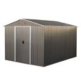 thumbnail image 3 of 8x10ft Gray Metal Storage Shed - Durable Outdoor Iron Shed with Sliding Doors & Metal Foundation - Ideal for Garden, Patio & Backyard Storage, 3 of 11
