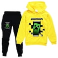 thumbnail image 1 of 2023-minecraft Creeper Kids Boys Girls Hoodie Tops Pants Tracksuit Set, 1 of 1