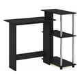 thumbnail image 1 of Pemberly Row Corner Computer Desk with Bookshelf in Stainless Steel Tubes, 1 of 6