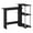 Black, variant on Pemberly Row Corner Computer Desk with Bookshelf in Stainless Steel Tubes