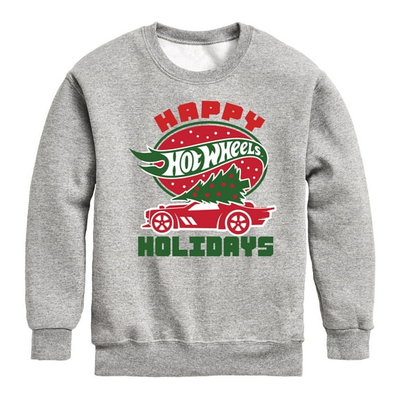 Hot Wheels - Happy Christmas Car Tree - Toddler & Youth Crewneck Fleece Sweatshirt