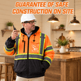 High Visibility Reflective Safety Jacket, Orange, Medium, Waterproof ...