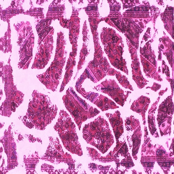 Ahgly Company Indoor Square Abstract Pink Modern Area Rugs, 5' Square