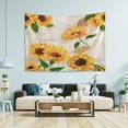 thumbnail image 4 of Retro Golden Yellow Sunflower Tapestry Aesthetic Tapestry Wall Hanging 60" x 51" Inches Home Decor Gifts, 4 of 6