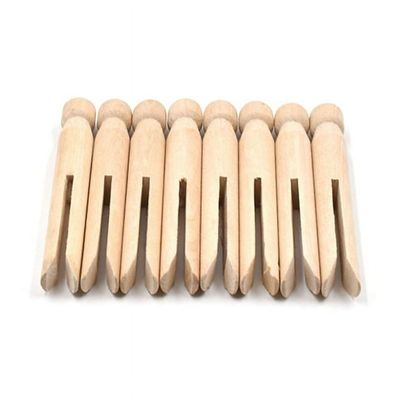 Quaqdae Wood Clothes Pins Pegs Old School 50 Count Round Clothespins Weather Resistant Peg Dolls Traditional