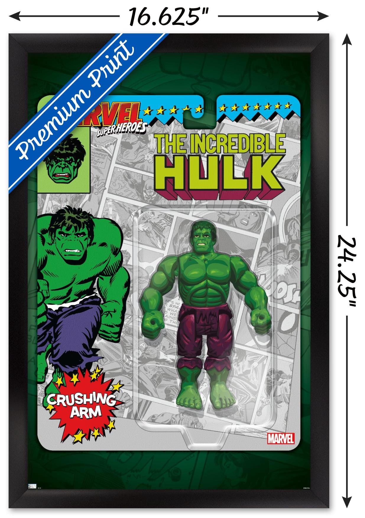 Marvel Toy Vault - Hulk Wall Poster, 14.725" x 22.375" Framed