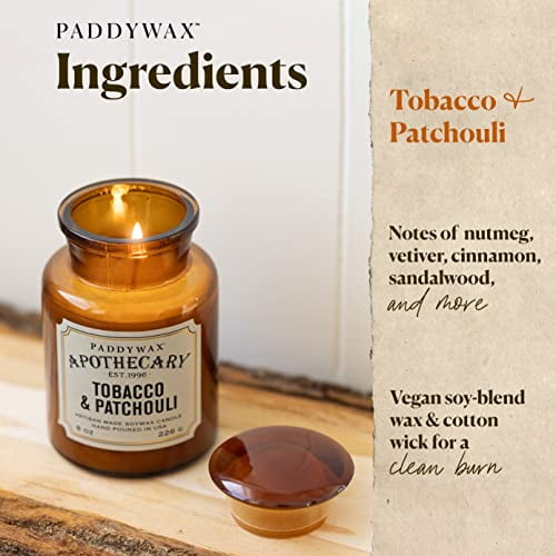 Paddywax Apothecary 8 oz Candle Tobacco And Patchouli Collection