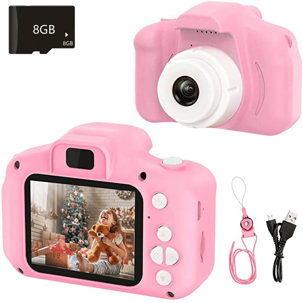8GB SD TF Card 2" Inch Pink Kids Children Digital Camera 1080P HD Photo Video 