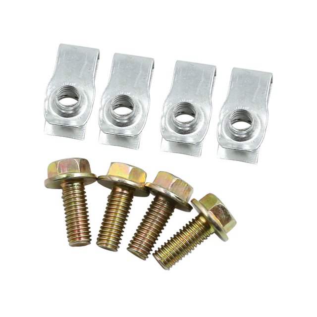 4Pcs Clips Metálicos De Resorte Tipo U Con Tornillos Fijadores De Panel Tapizado De Guardabarros