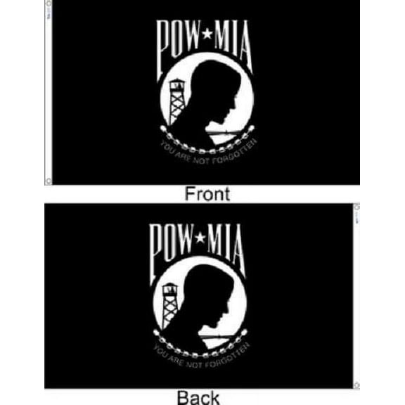 TOPFLAGS Double Sided 2ply nylon poly Pow Mia Flag 3x5 3 by 5 ft Premium